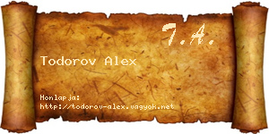 Todorov Alex névjegykártya